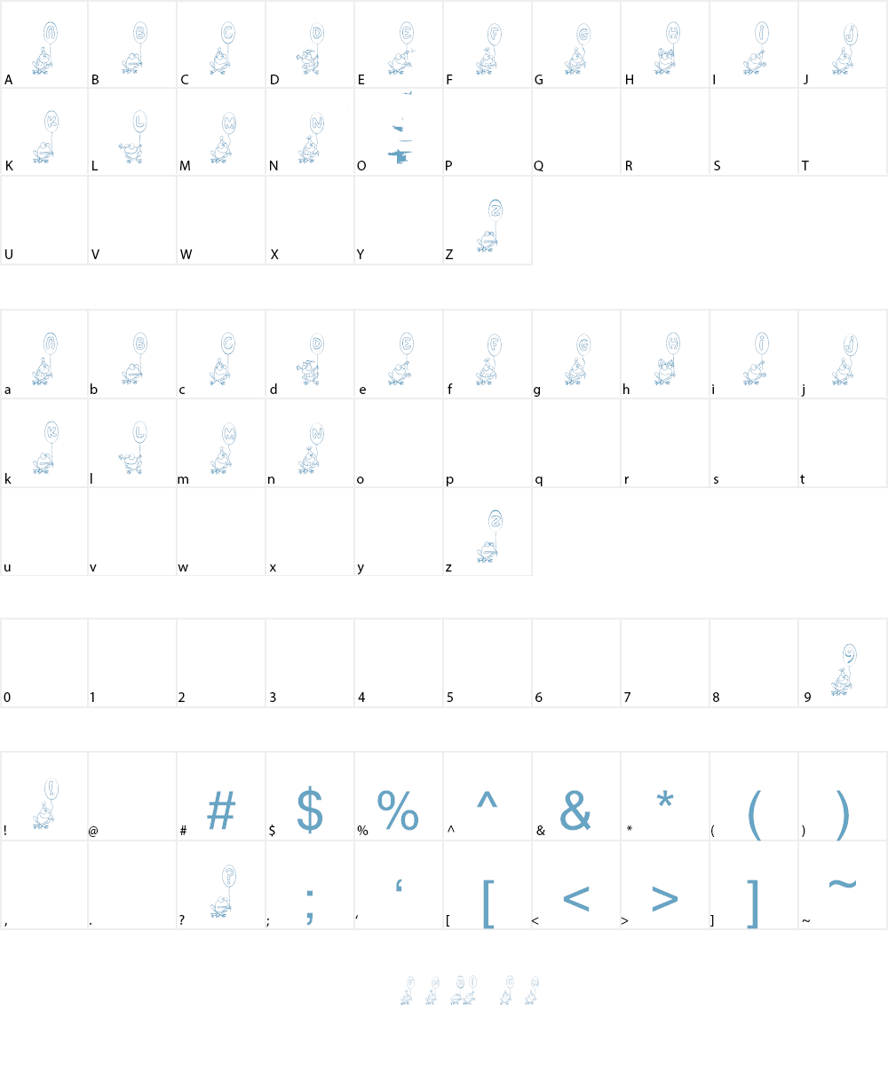 Hoppy Ribbitday Font Character